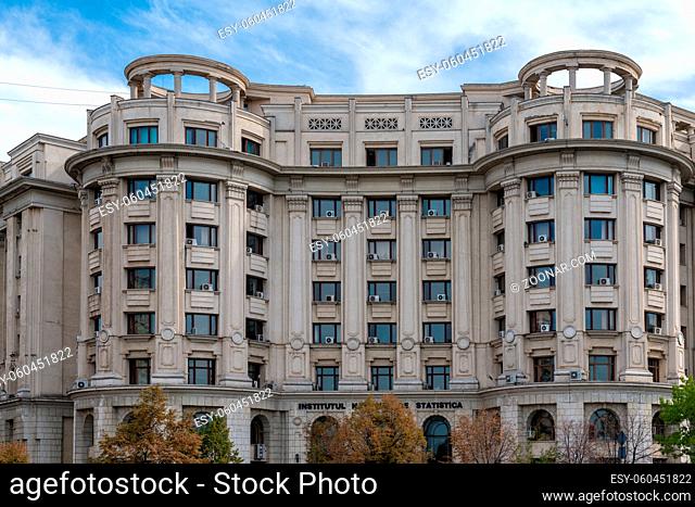 BUCHAREST/ROMANIA - SEPTEMBER 21 : View of the National Institute of Stastics in Bucharest Romania on September 21, 2018