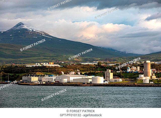 TDK FACTORY, MANUFACTURER OF ELECTRICAL COMPONENTS, PORT OF AKUREYRI, ICELAND, EUROPE