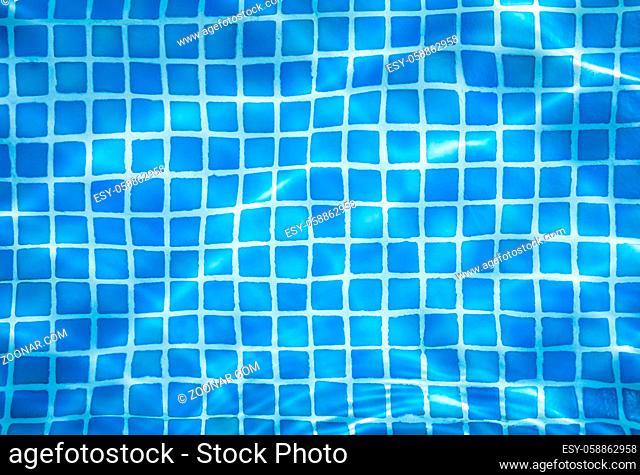 Vacation Abstract Background Of Water Ripples Over Swimming Pool Tiles