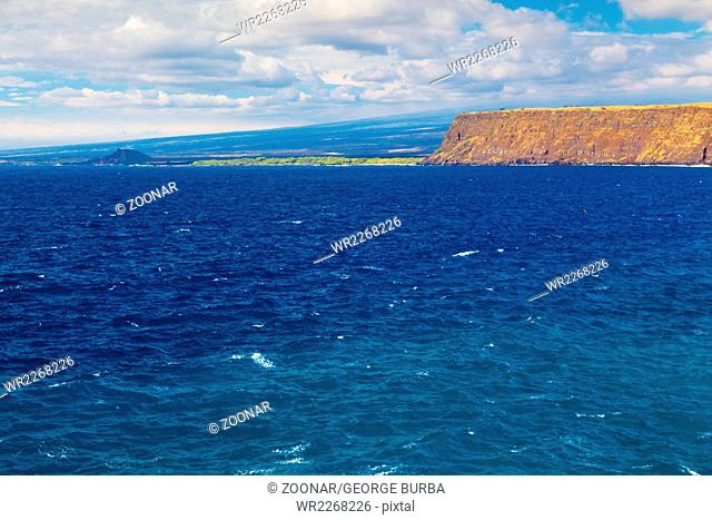 Stunning view of the ocean from the southernmost point of Hawaii and the United States