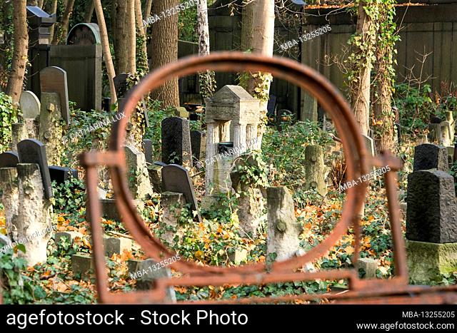 Berlin, Jewish cemetery Berlin Weissensee, largest preserved Jewish cemetery in Europe, perspective