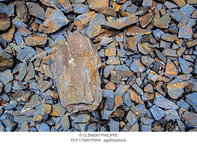 rock debris in the Ballachulish slate quarry in Lochaber, Highland, Scotland, UK