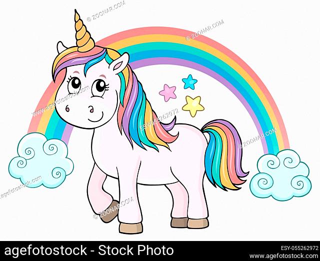 Cute unicorn topic image 2 - picture illustration