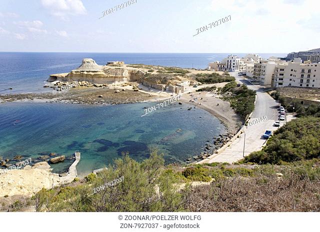 Xwejni Bay, Schweinebucht, beliebte Badebucht auf Gozo, Bay for Swiming and sunbathing in Gozo, Malta, Sued Europa, Mittelmeer, Mare Mediterraneum, South Europe