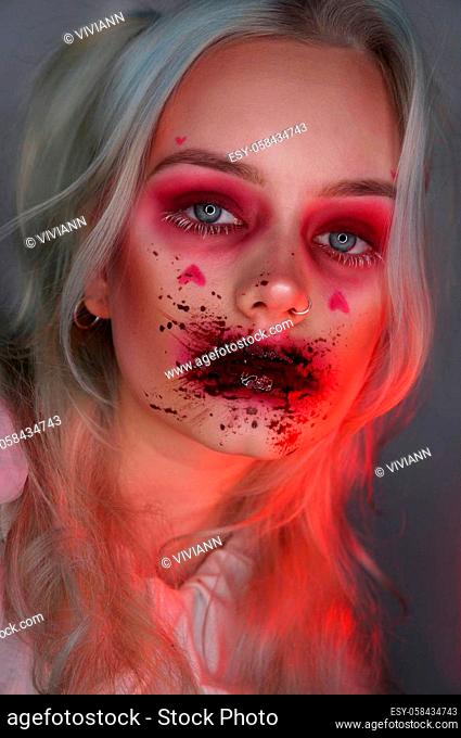 young woman with sfx makeup