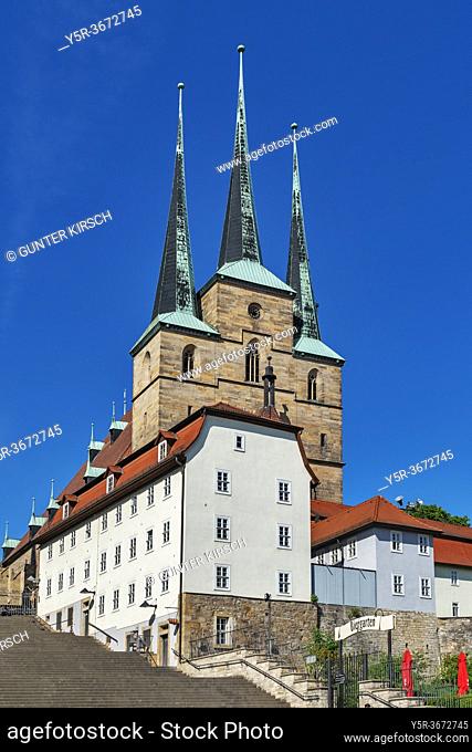 The Church of St. Severus is located on the Domberg in Erfurt, capital of Thuringia, Germany, Europe