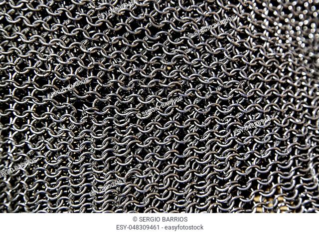 Metal mesh of protection steel, detail of safety and protection, strength and hardness