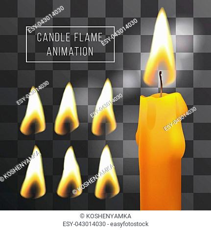 Vector wax candle flame animation on transparent background, Stock Vector,  Vector And Low Budget Royalty Free Image. Pic. ESY-043014030 | agefotostock