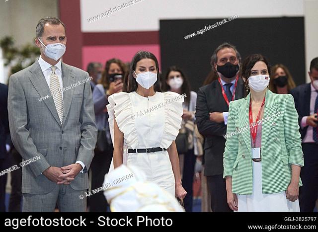 King Felipe VI of Spain, Queen Letizia of Spain attends the Opening of Internacional Tourism Fair at IFEMA on May 19, 2021 in Madrid, Spain