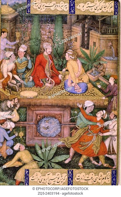 Poet spurned by Basawan. Mughal miniature painting circa 1600 A.D. India