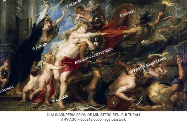 Allegorical painting entitled The consequences of war by Rubens. In the Palatine Gallery in Florence (1577 - 1640), shot 1990 by Lorusso, Nicola for Alinari