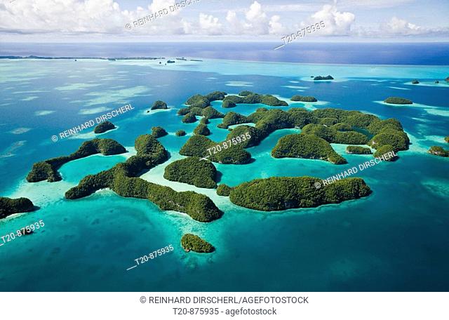 Aerieal View of Seventy Islands, Micronesia, Palau