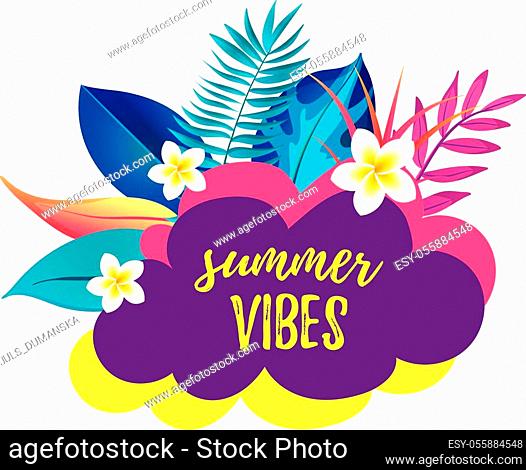 Summer vibes lettering Stock Photos and Images | agefotostock