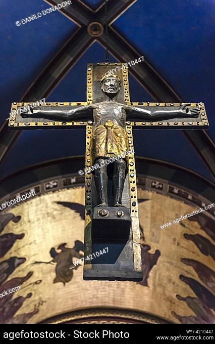 st. evasio cathedral: crucifix, 1100, casale monferrato, italy