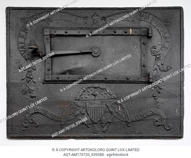 Stove Plate, ca. 1791, Made in United States, American, Cast-iron, 26 x 35 in. (66 x 88.9 cm), Metal, Cast by Sally Ann Furnace , Berks County, PA