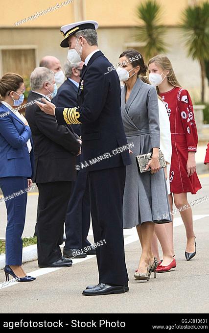 King Felipe VI of Spain, Queen Letizia of Spain, Crown Princess Leonor, Princess Sofia visit to Navantia Cartagena and launching ceremony of the S-81 Submarine...