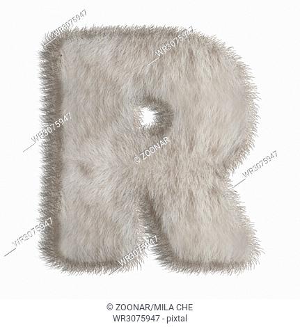 Decorative fur letter R