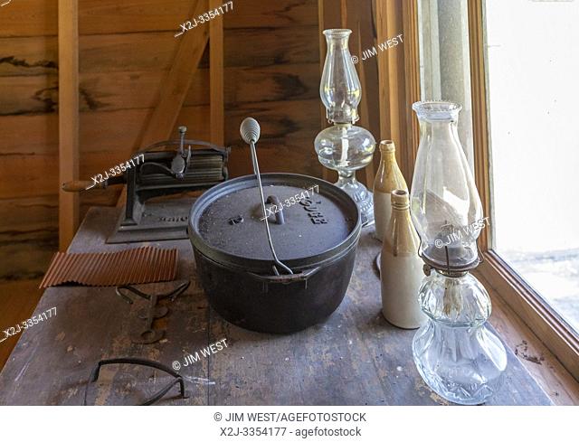 Thibodaux, Louisiana - Objects in the reconstructed 19th century kitchen at the E. D. White Historic Site. The site was the home of Edward Douglas White