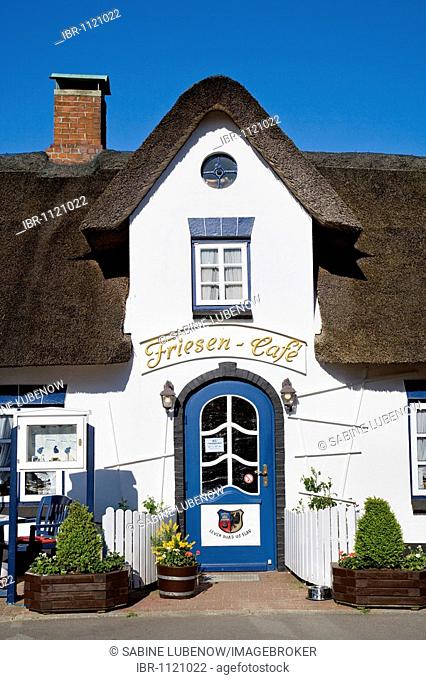 Friesen-Cafe, village of Nebel, Amrum, North Frisia, Schleswig-Holstein, Germany, Europe