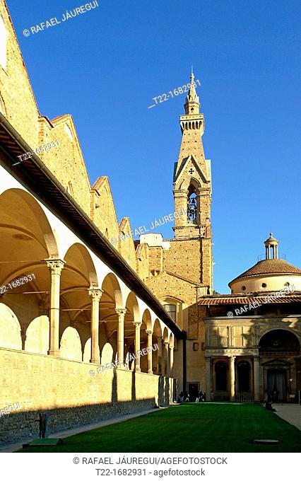 Pazzi Chapel, cloister and Church of Santa Croce in the historic center of Florence, Italy