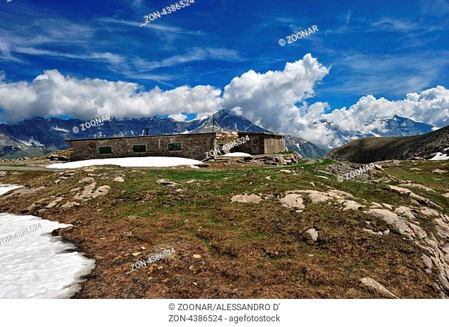 Rests of military barracks in mountain over the col du Mont Cenis