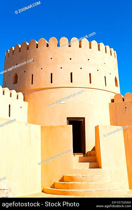 fort battlesment sky and  star brick in oman  muscat the old defensive