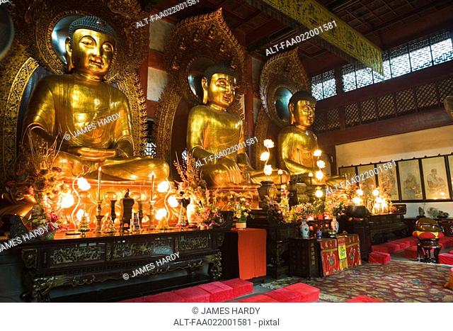 Statues of Buddha in temple