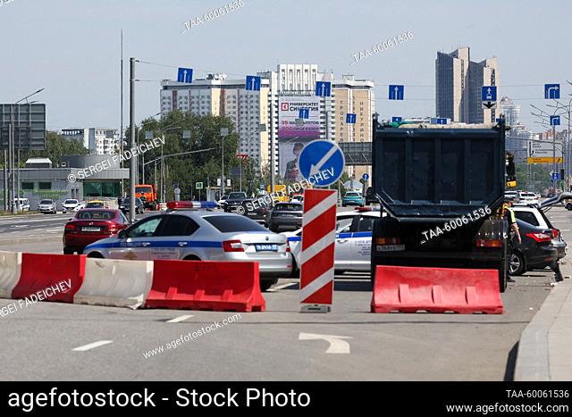 RUSSIA, MOSCOW - JUNE 25, 2023: Traffic police cars are seen in a street. Sergei Fadeichev/TASS
