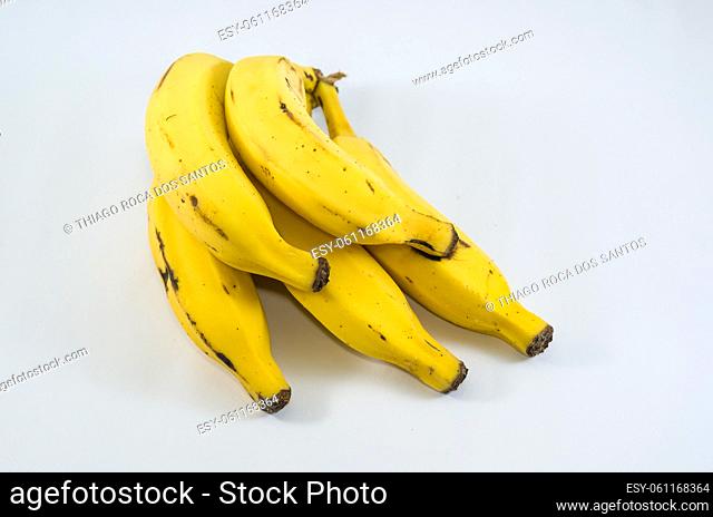 Beautiful banana bunch on white background for various uses