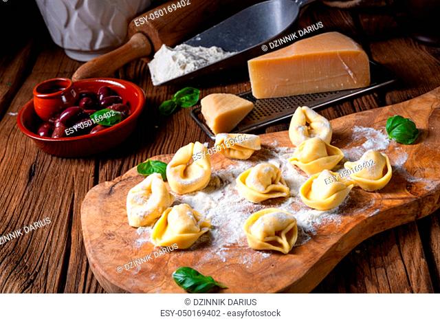 Delicious tortellini di formaggio with cheese and pepper filling