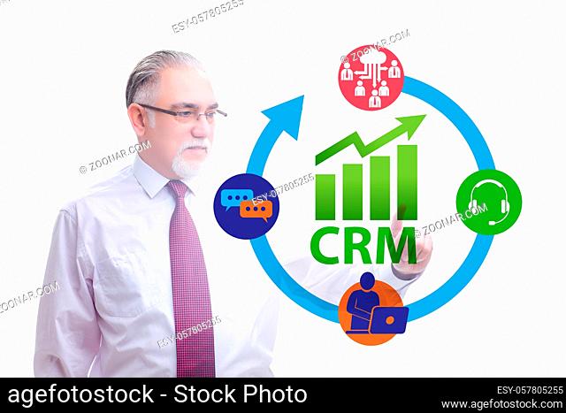 CRM custromer relationship management concept with the businessman