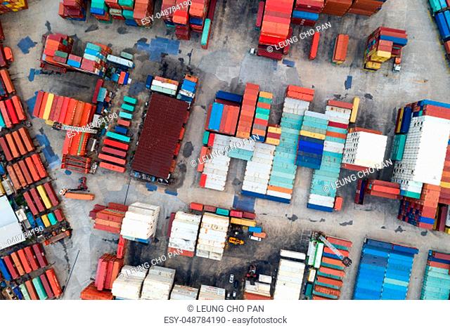 Tin Shui Wai, Hong Kong, 29 October 2018:- Top view of container storage