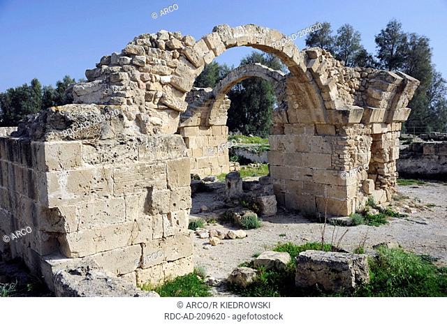 Ruins Saranda Kolones, Paphos, Cyprus, stone arch