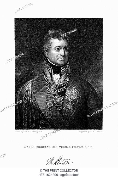 Sir Thomas Picton, British soldier, 19th century. Picton (1758-1815) was mortally wounded at the Battle of Waterloo