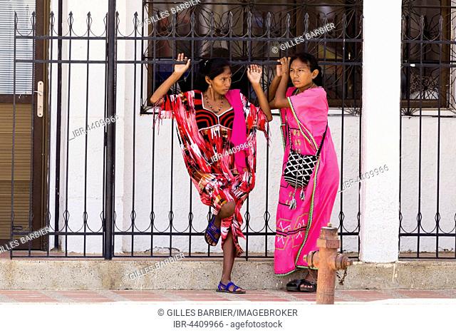 Wayuu or Guajiro women, indigenous people, Uribia, Colombia