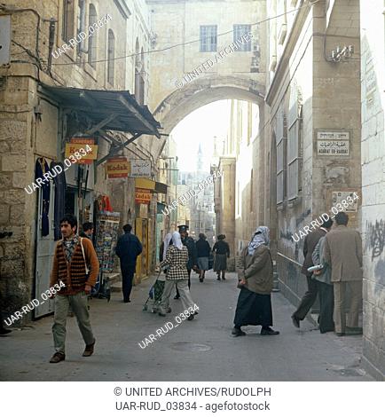 Eine Besichtigung der Altstadt von Jerusalem, Israel 1980er Jahre. Visitation of the Old City of Jerusalem, Israel 1980s