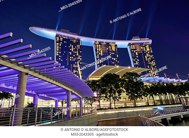 Marina Bay Sands Hotel at night. Singapore