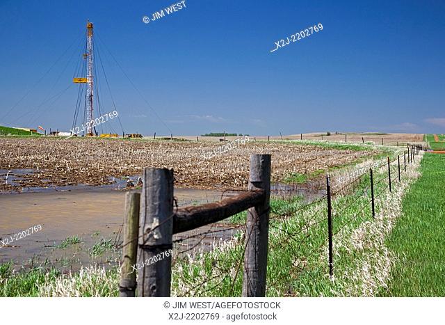 Belfield, North Dakota - Oil production in the Bakken shale formation. The oil boom has turned North Dakota into America's second-largest oil producer