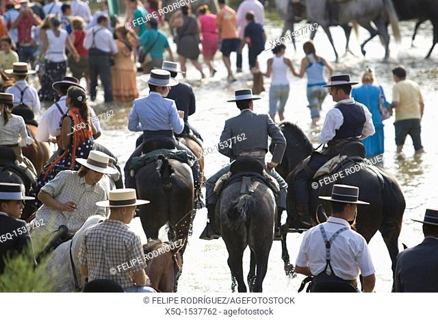 Taken from the banks of Guadiamar river at Quema fond province of Seville, Spain, where many brotherhoods of pilgrims cross the river in their way to El Rocio...