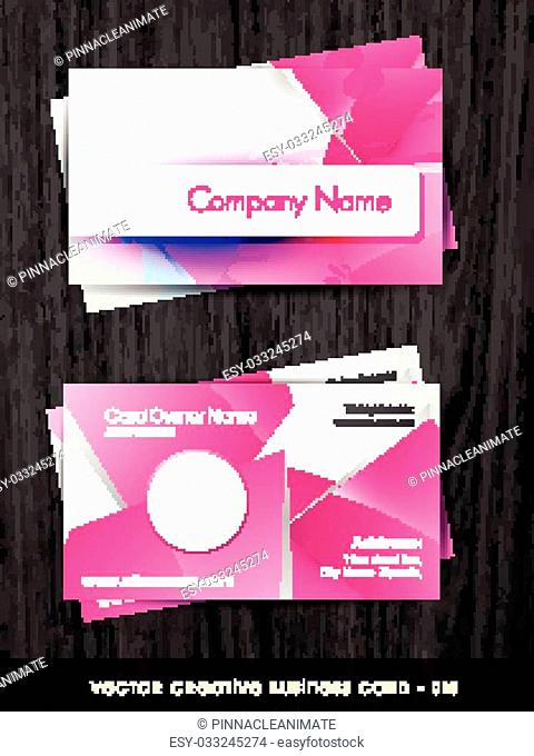 funky pink color business card template