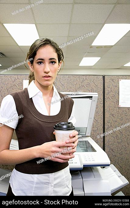 Office worker with coffee