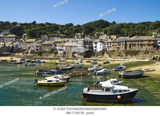 Mousehole, coastal village, marina, Cornwall, South England, England, United Kingdom