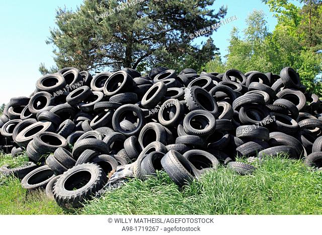 old Tyres dumped in countryside