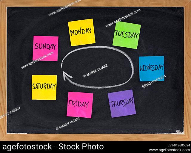 days of week on blackboard