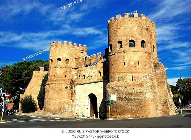 Italy. Lacio. Rome. Ostiense or San Paolo Gate. UNESCO World Heritage