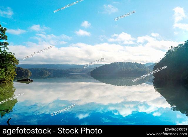 Amazing natural landscapes in New Zealand. Mountains lake