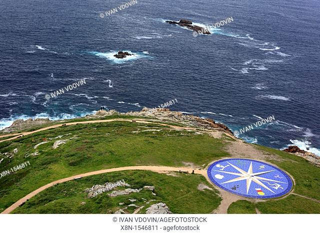 Compass rose representing the different Celtic peoples, near the Tower of Hercules, A Coruna, Galicia, Spain