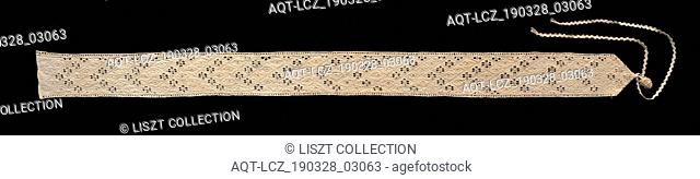 Needlepoint (Cutwork) Lace Swaddling Band, 16th century. Italy, Sicily, 16th century. Lace, needlepoint: linen; average: 13.1 x 246