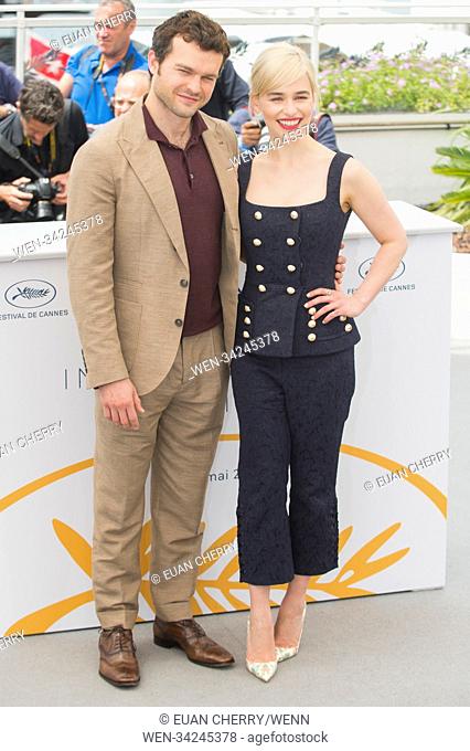 71st Annual Cannes Film Festival - 'Solo: A Star Wars Story' - Photocall Featuring: Alden Ehrenreich, Emilia Clarke Where: Cannes