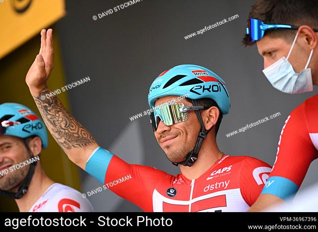 Australian Caleb Ewan of Lotto Soudal pictured at the start of stage three of the Tour de France cycling race, 182km from Vejle to Sonderborg